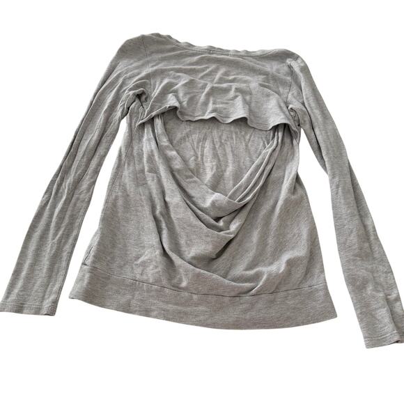 Beyond Yoga long sleeve open back top gray soft lightweight post workout warm - Picture 2 of 8